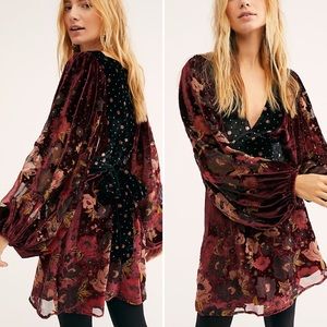 Free People Last Letter Burnout Velvet Mini Dress